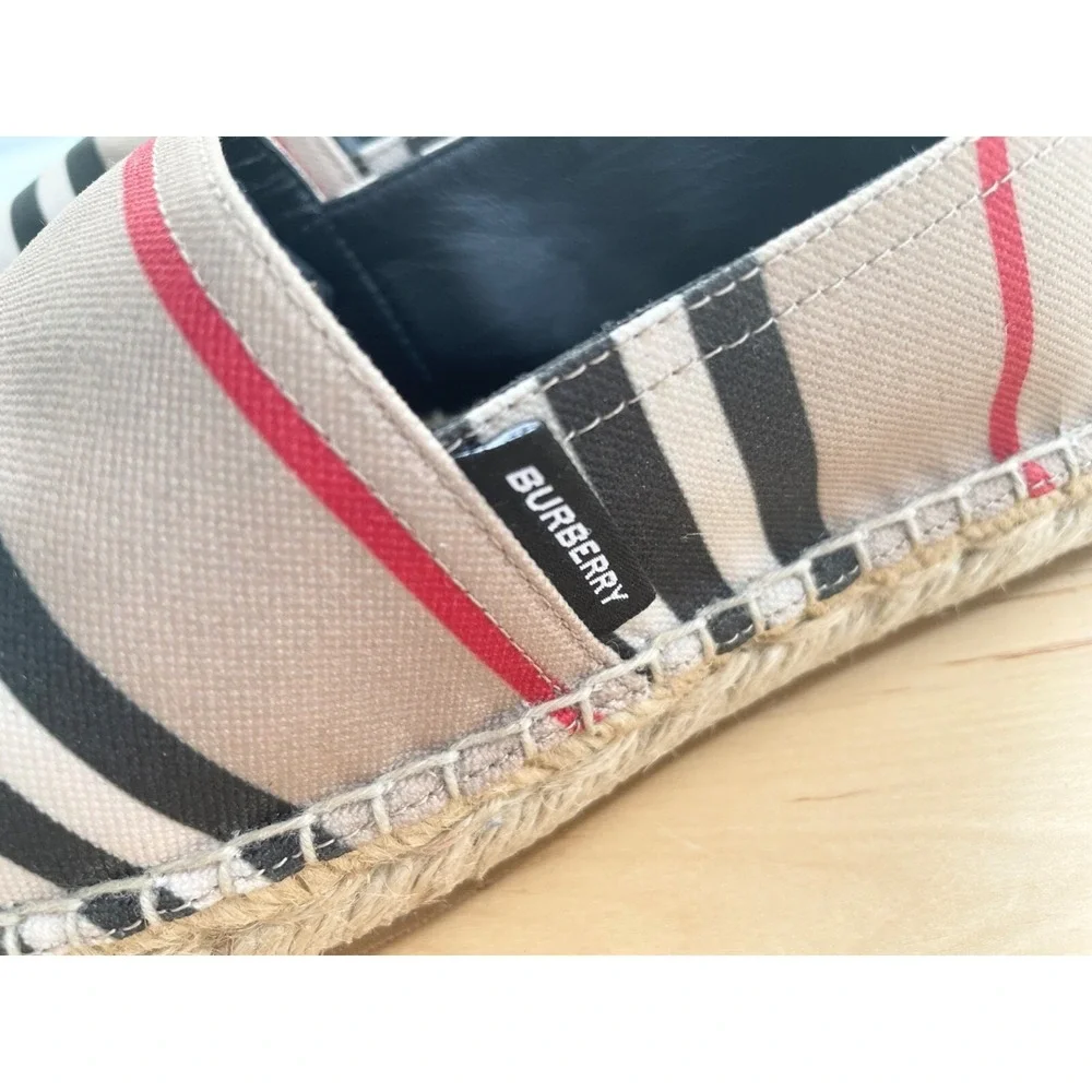 Burberry Alport Vintage Check Canvas Espadrille Women's Slip-on Shoe, Sz 37.5